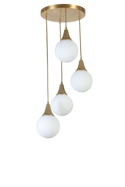 Lumexx AFRA White Glass Pendant Lamp Set with 4 Trays