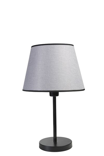 Lumexx ALA Black Pramit Wicker Table Lamp with Gray Lampshade