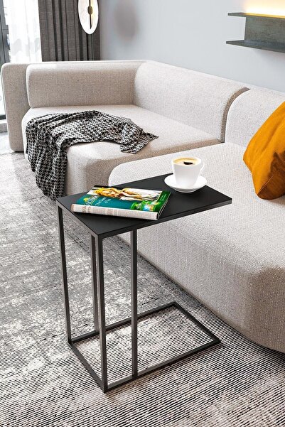 Dekoport Yan Sehpa C Sehpa - Siyah Koltuk Sehpası