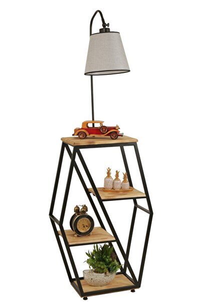 Lumexx Sembol Yanık Lambader Pramit Açık Hasır Gri Abajurlu