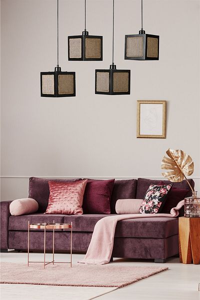 Lumexx KUMSAL 4 Row Black Wicker Chandeliers