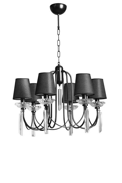 Lumexx KONTES 6-Piece Black Lampshade Chandelier Set