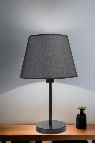 Lumexx ALA Black Pramit Wicker Table Lamp with Lampshade