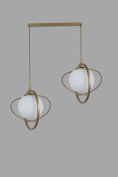 Lumexx Nepal 2 Row White Glass Esiktme Pendant Lamp