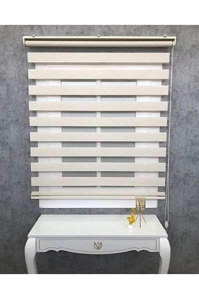 TREND STOR PERDE Zebra Curtain Ice Brown Patterned Bamboo