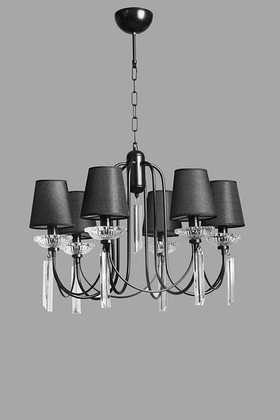 Lumexx KONTES 6-Piece Black Lampshade Chandelier Set