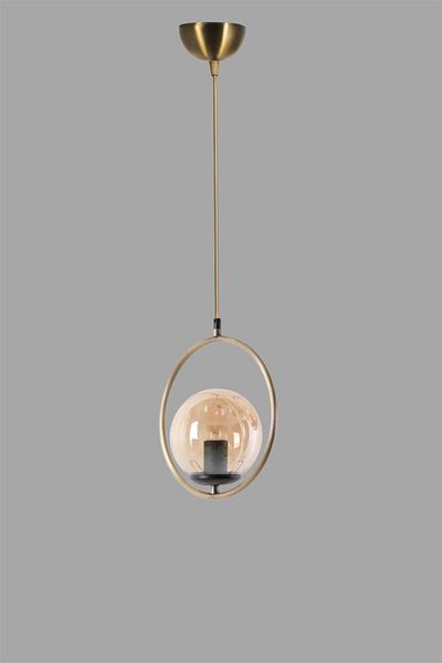 Lumexx Single Ring Honey Glass Antique Pendant Lamp