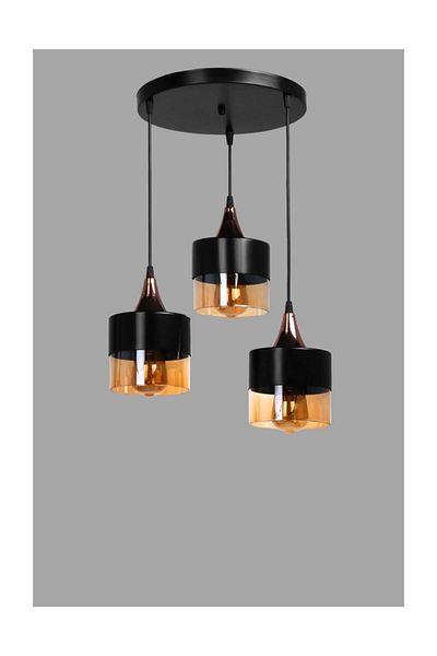 Lumexx Sahra Black 3-Piece Tray Pendant Lamp Set