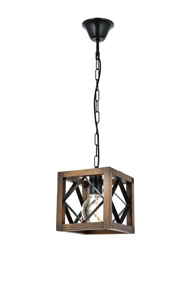 Lumexx Rustic Zigzag Walnut Pendant Lamp