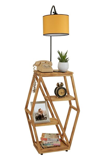 Lumexx Asos Yanık Lambader Silindir Hardal Abajurlu