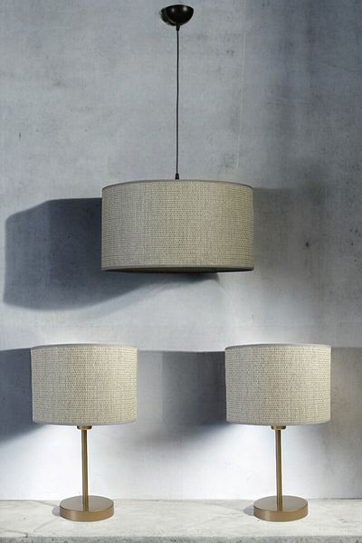 Lumexx Bamboo 06 Lampshade Chandelier - 3 Piece Set