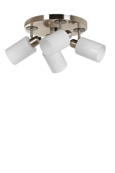 Lumexx Nomi 4-Piece Chrome Chandelier Set with White Glass Tray
