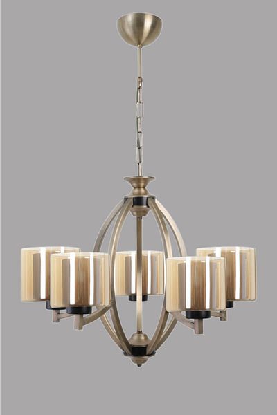 Lumexx Paul Antique Chandelier Set of 5 - Honey Glass