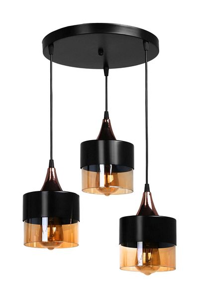 Lumexx Sahra Black 3-Piece Tray Pendant Lamp Set