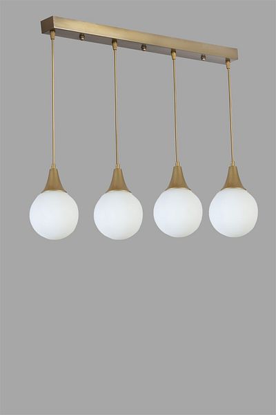 Lumexx AFRA 4 Row White Glass Esikit Pendant Lamp