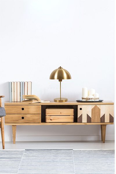 Lumexx LUNGO Antique Table Lamp with Retro Headboard