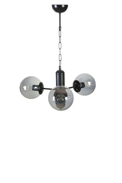 Lumexx Bankok 3-Piece Black Fume Glass Chandelier Set