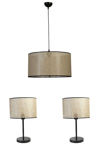Lumexx Honeycomb Lampshade Chandelier - Set of 3