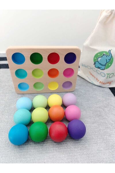 Moccotoys 12 كرة مع لوحة مطابقة مونتيسوري