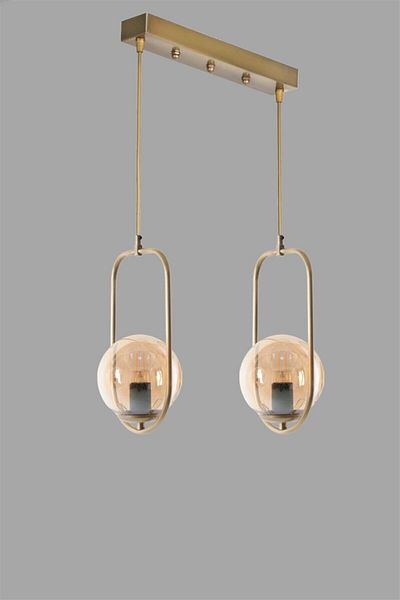 Lumexx Ahu 2 Row - Honey Glass Antique Pendant Lamp