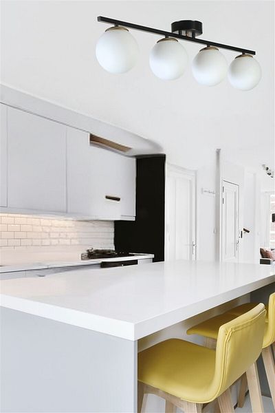 Lumexx New Can Set of 4 - Black and White Glass Chandelier