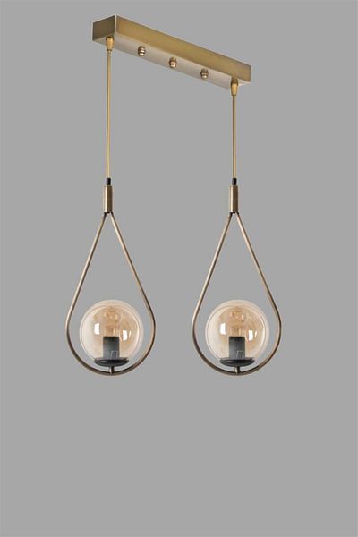 Lumexx Damla 2-Piece Row - Honey Glass Antique Pendant Lamp