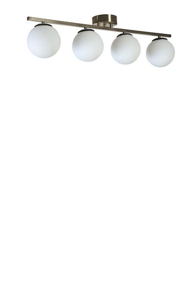 Lumexx 4-Piece Matte Chrome White Glass New Can Chandeliers