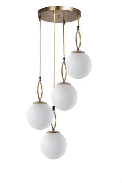 Lumexx White Glass Morino Antique Pendant Lamp with 4 Trays