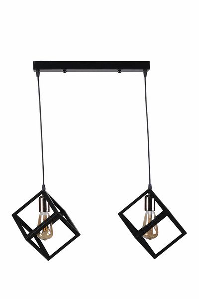 Lumexx Black Copper Square Pendant Lamp - 2-Piece Row 7824-2