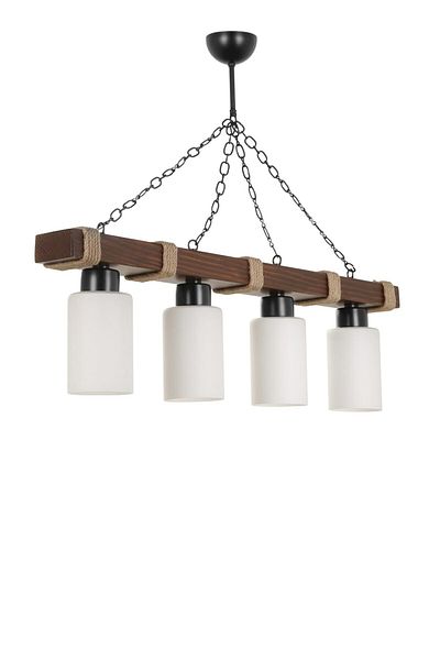 Lumexx Jasmin Set of 4 - Wooden Walnut Opal Glass Cylinder