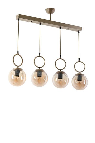 Lumexx Morino 4-Piece Honey Glass Row Antique Pendant Lamp