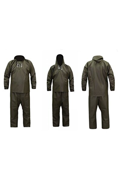 İMPERTEKS بدلة صيد السمك للرجال بدلة صيد السمك 0.65 ملم لون كاكي