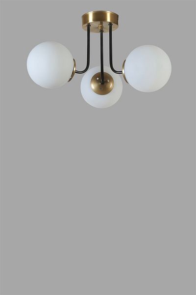 Lumexx PABLO 3-Piece White Glass Chandelier - Antique Design
