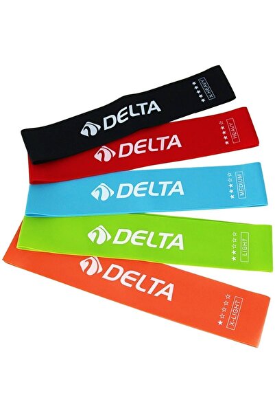 Delta Latex 5 Farklı Direnç Aerobik Pilates Direnç Egzersiz Bandı Squat Lastiği (Uç Kısmı Kapalı)
