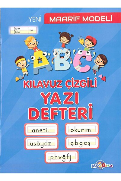 mavi boncuk eğitim A4 Boy 40 Sayfa Kılavuz Çizgili Yazı Defteri Yeni Maarif M...