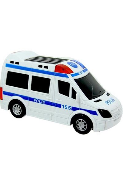 Tıfıl Toys لعبة سيارة الإيماءات المتحركة والانعطاف والدوران 112 مع الصوت والضوء، ميني باص الشرطة 155