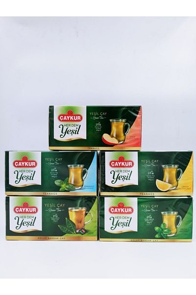 Çaykur Green Filtered Tea Bag - Mint, Lemon, Balm and Apple, 40 Gr