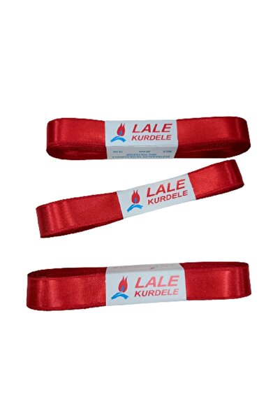 yörük tuhafiye 10 Meters Red Satin Ribbon - 2 cm Ball Ribbon