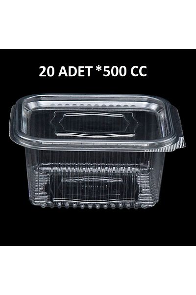 Ebm Temizlik ve Ambalaj Ürünleri Plastic Leak Proof Container 500 Cc Disposable Bowl with Lid 20 Pieces