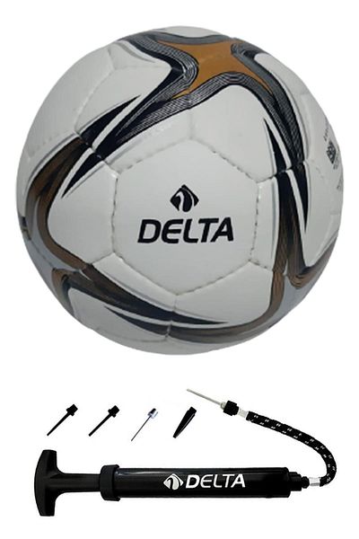 Delta Super League Hand Stitched No 3 Dura-Strong Soccer Ball + Multifunctional Ball Pump Set of Two