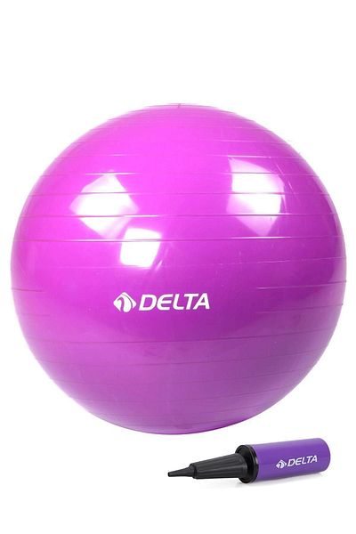 Delta 75 Cm Deluxe Purple Pilates Ball - Pump Set Suitable for 170 Cm and 179 Cm Height Range