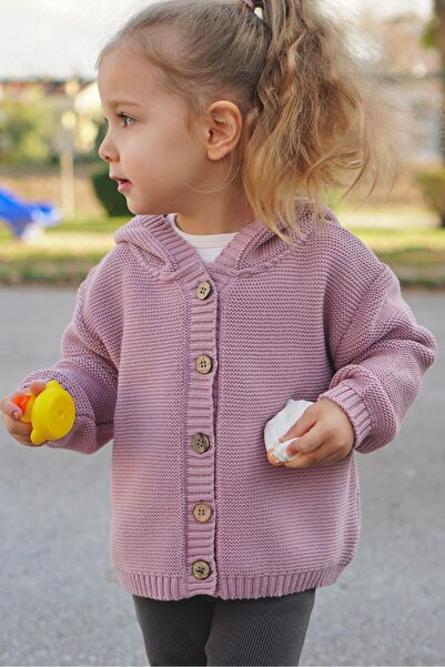 Vennusbaby 100% Cotton Hooded Children's Knitwear Cardigan