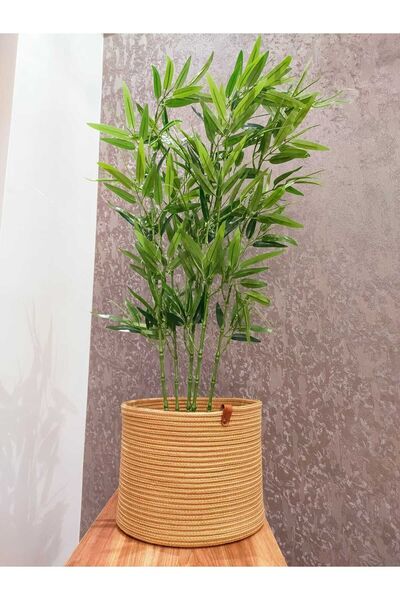 REYGON TEKSTİL Hasır Saksılık Yuvarlak çok amaçlı Sepet Saksılık çap 23 boy 20