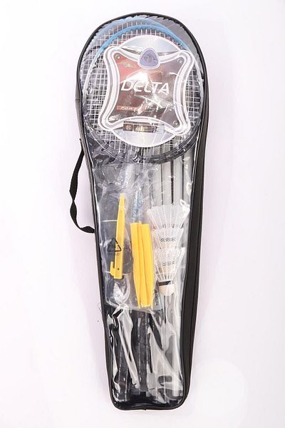 Delta 4 Pieces of Badminton Rackets and 3 Pieces of Badminton Balls with Mesh Iron and Deluxe Badminton Bag