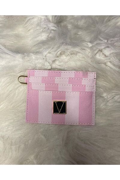 chocolatebag Powder Leather Patterned Women's Thin Card Holder - Artificial Pink, Paper Money Compartment