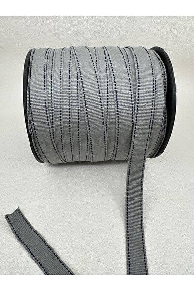 paşateks since 1995 şekil Panglică țesătă cu dungi de 2 cm, gri deschis, de 5 metri