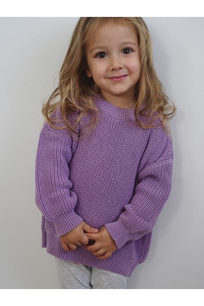 Vennusbaby 100% Cotton Crew Neck Kids Selanik Knitted Knitwear Sweater