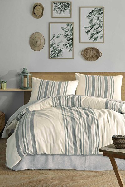 Elart Pamuk Nevresimli Müslin Set Tek Kişilik %100 pamuk 5 parça Naturel Style