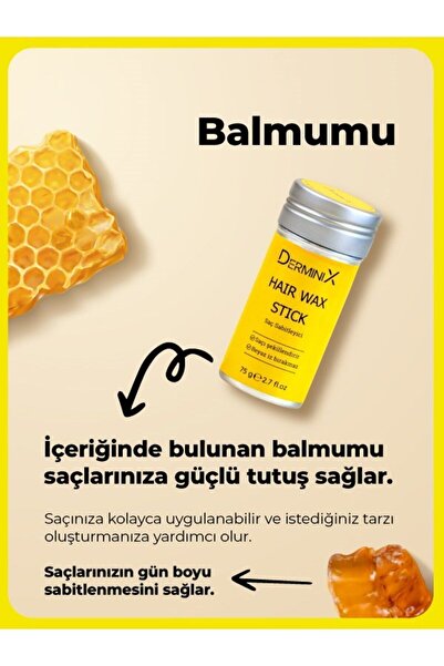 Derminix Saç Şekillendirici Wax 75gr Hair Stick Wax