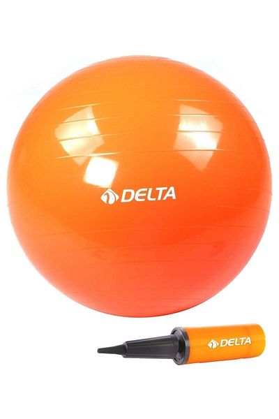 Delta Orange Pilates Ball and Pump Set Suitable with a Height of 75 Cm and 179 Cm